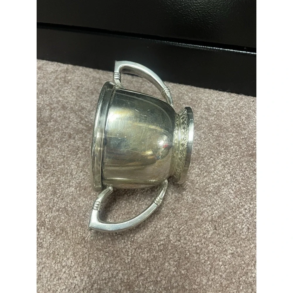 International SILVER CO Silver Soldered 05044 12oz Sugar Bowl Handles Base Vtg